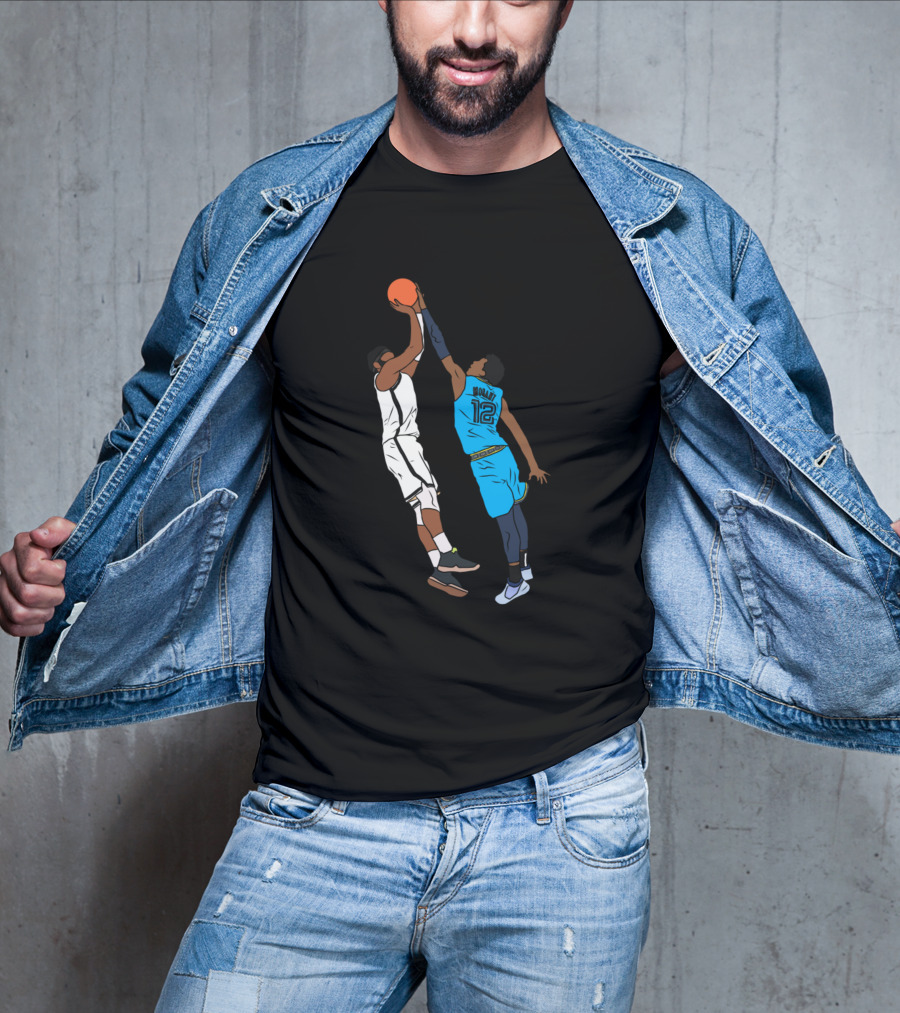 Ja Morant Blocks Kyrie Game Winner Basketball Moment T-Shirt