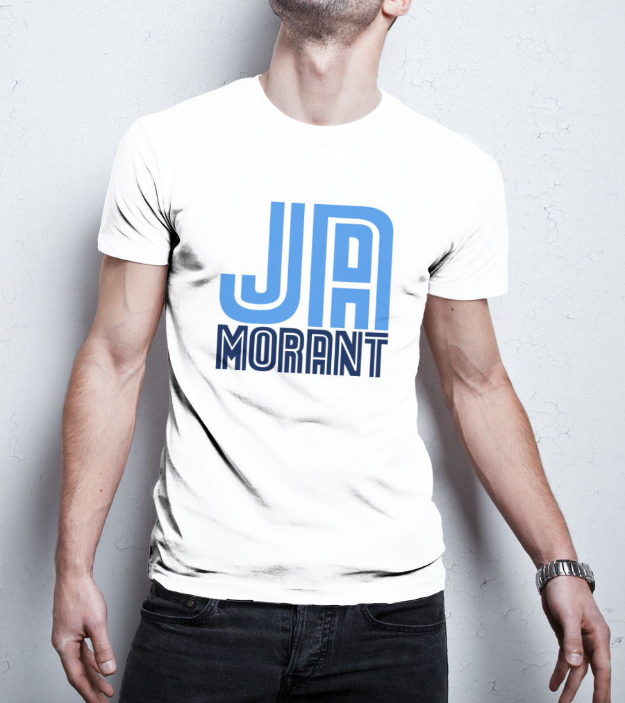 Ja Morant Memphis Basketball Blue Text T-Shirt
