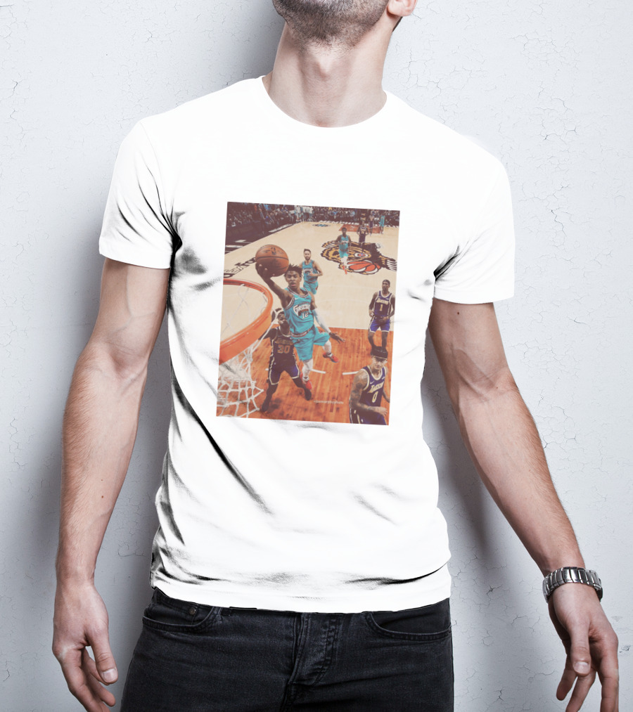 Ja Morant Funny Slam Dunk Basketball Action T-Shirt