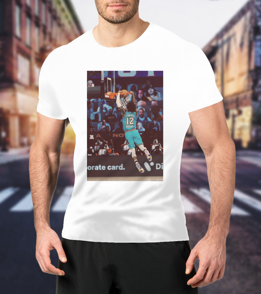 Funny Slamdunk Morant Number 12 Basketball Dunking Scene T-Shirt