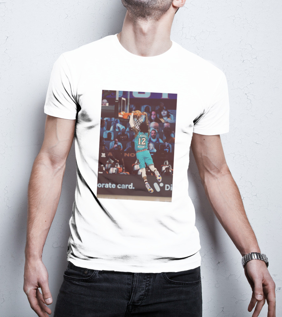 Funny Slamdunk Morant Number 12 Basketball Dunking Scene T-Shirt