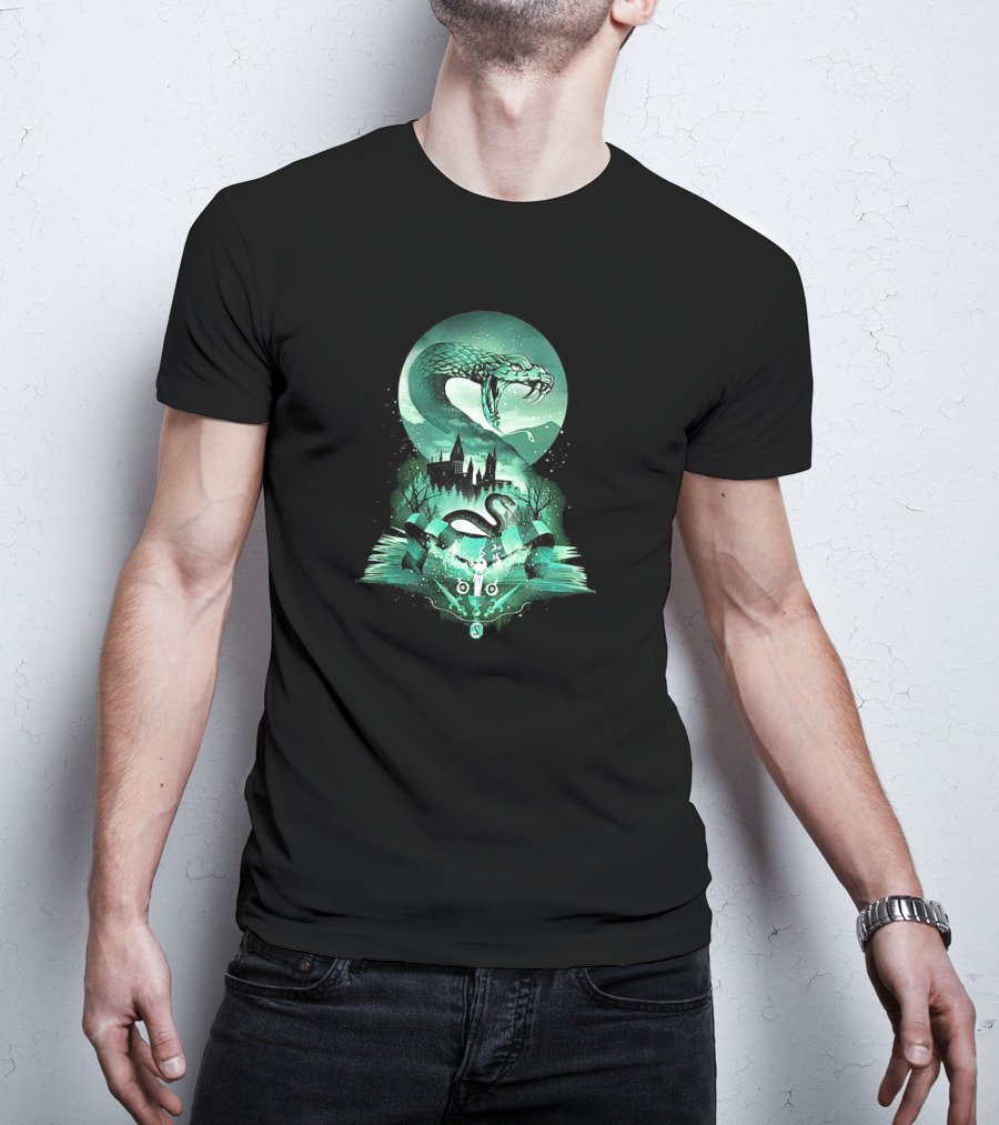Snakes Hogwarts Slytherin Moon Magic T-Shirt