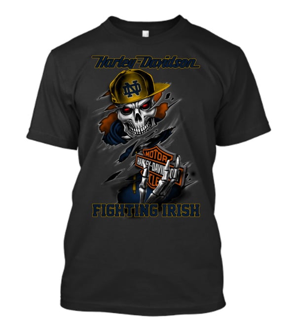 Harley Davidson Notre Dame Fighting Irish Skull T-Shirt