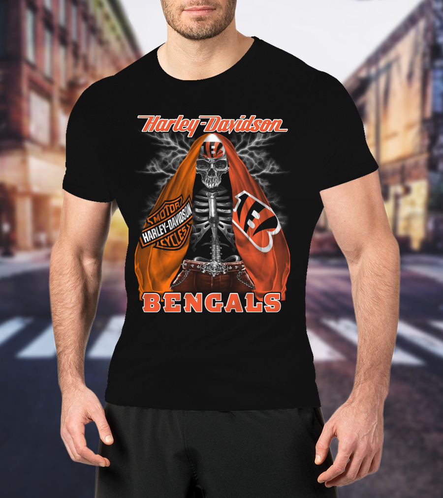 Harley Davidson Motorcycles Bengals Hd0903 Cincinnati T-Shirt