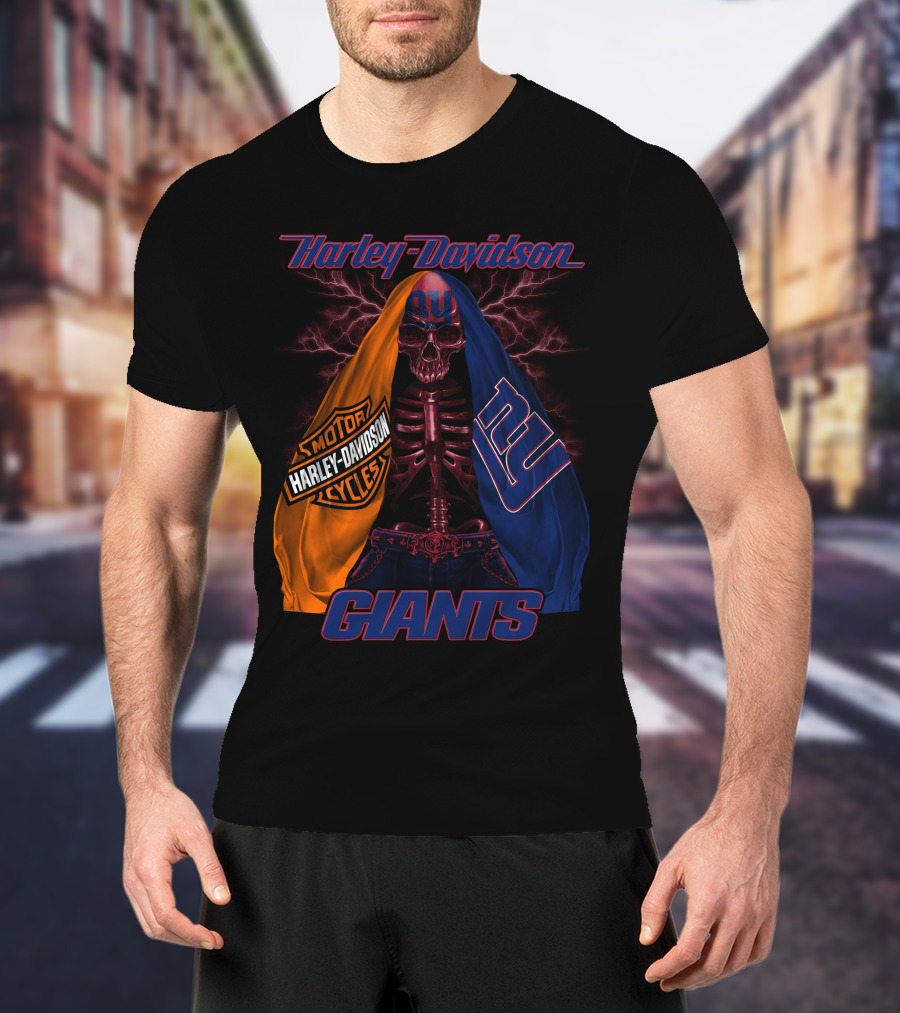 Harley Davidson New York Giants Motorcycles Hd0903 T-Shirt