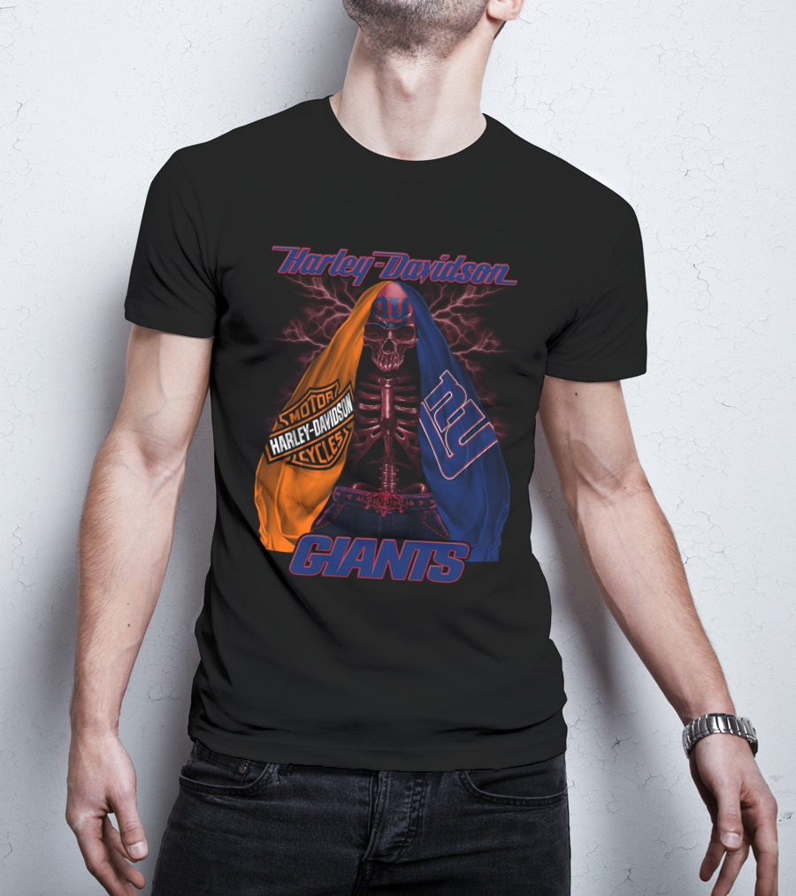 Harley Davidson New York Giants Motorcycles Hd0903 T-Shirt