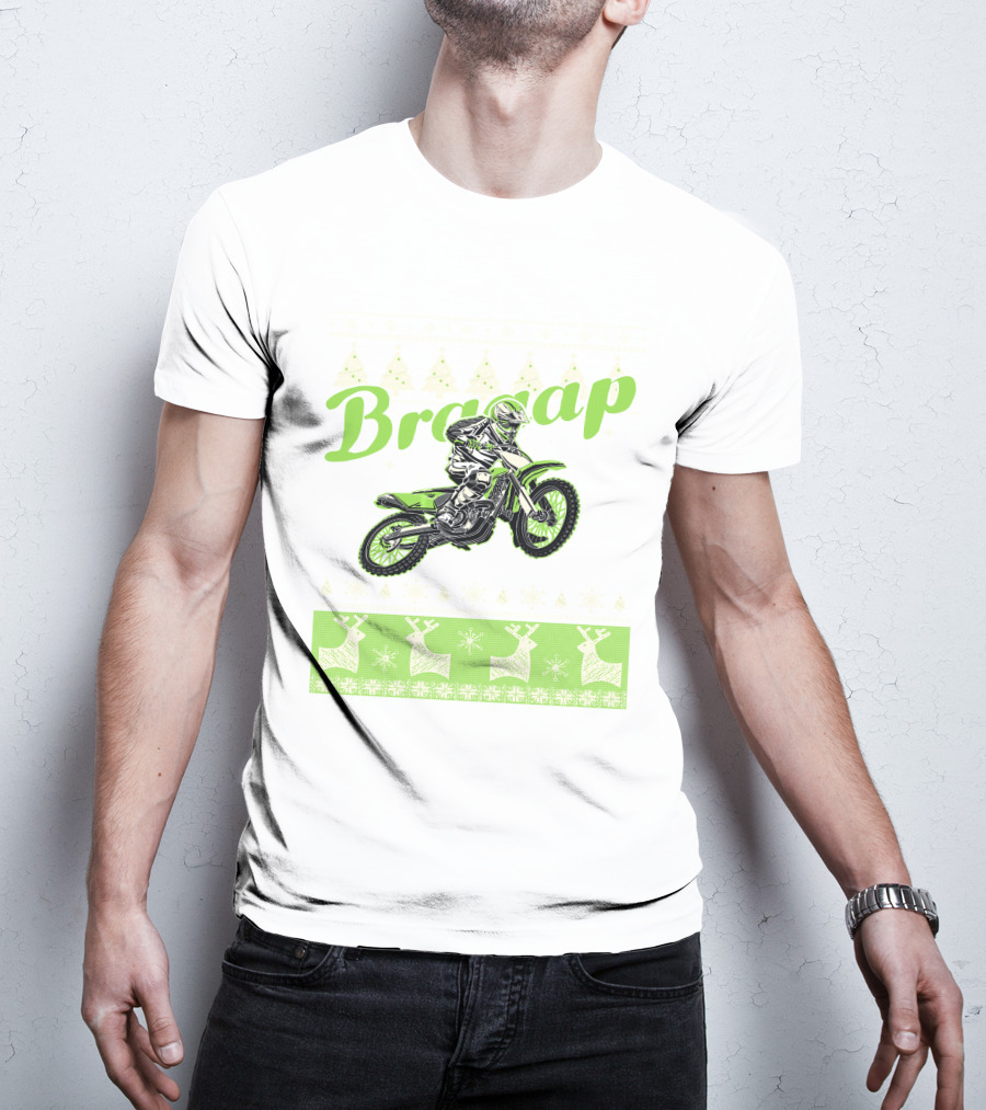 Braap Dirt Bike Motocross Reindeer T-Shirt