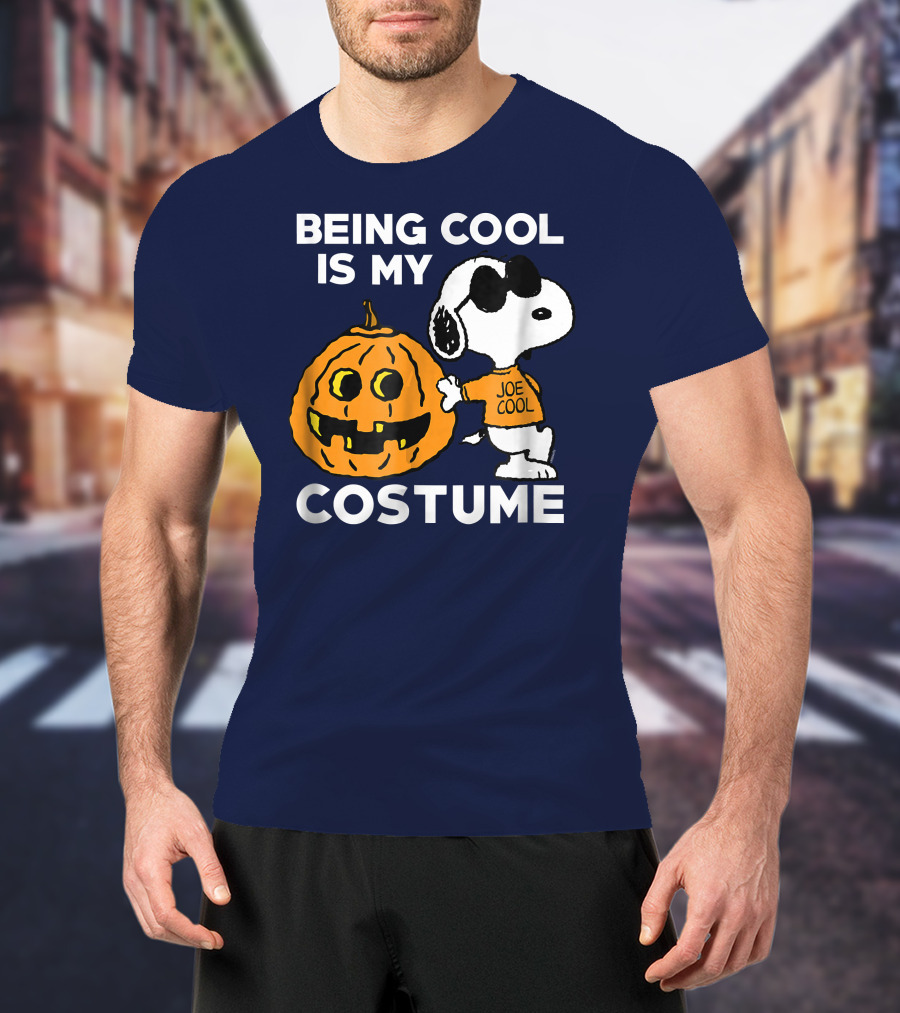 Being Cool Is My Costume Joe Cool Halloween Snoopy Pumpkin T-Shirt