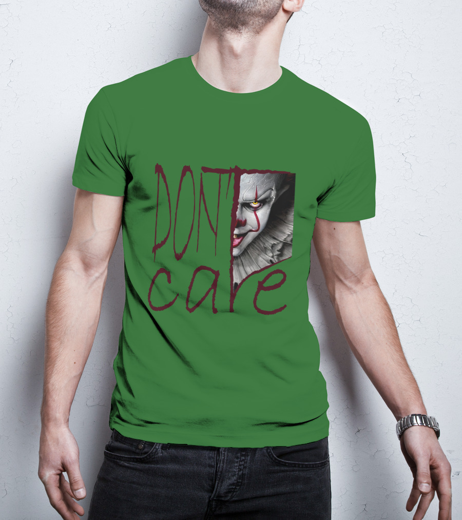 DON'T CARE Pennywise Face Clown Horror T-Shirt