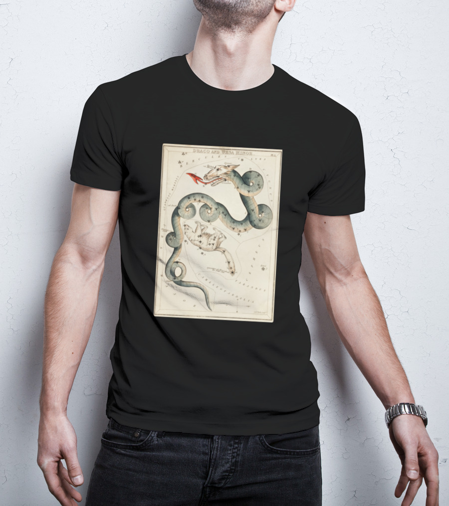 Draco And Ursa Minor Celestial Map T-Shirt