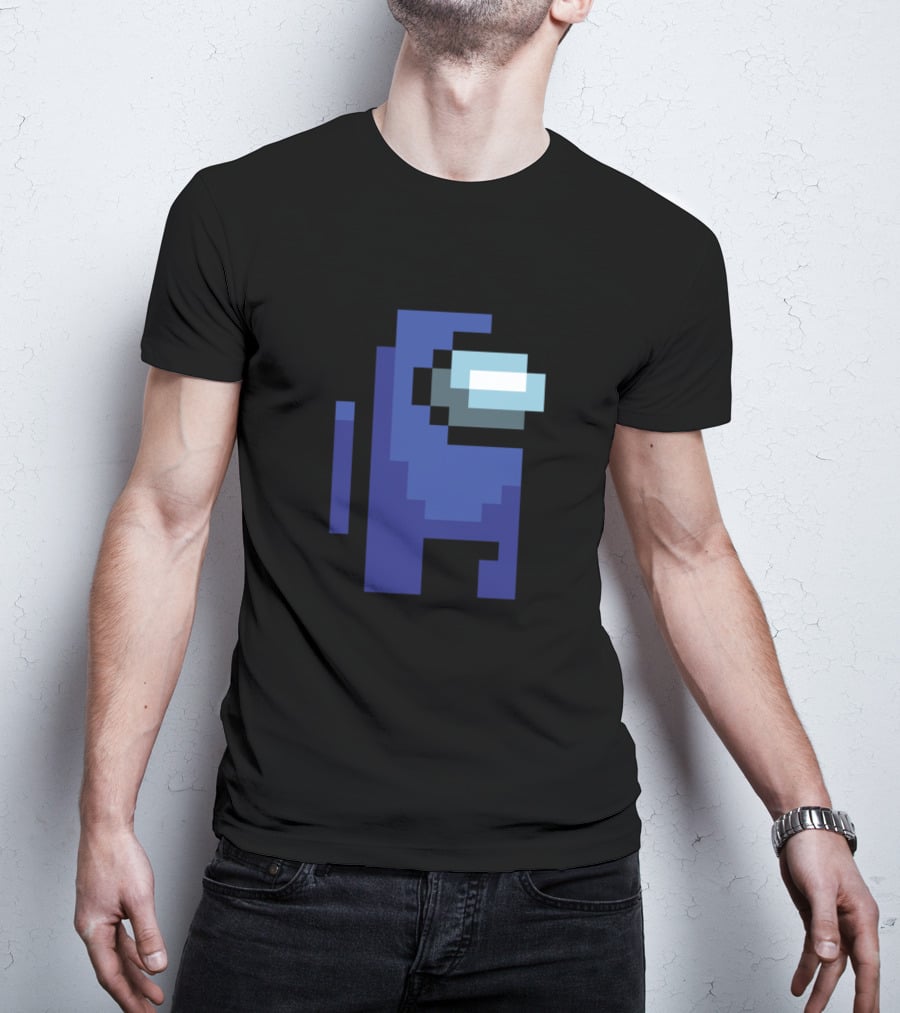 Among Us Blue Crewmate Pixel T-Shirt
