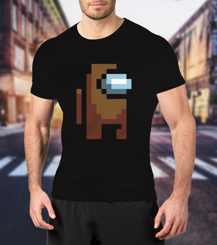 Among Us Crewmate Brown Pixel Character T-Shirt