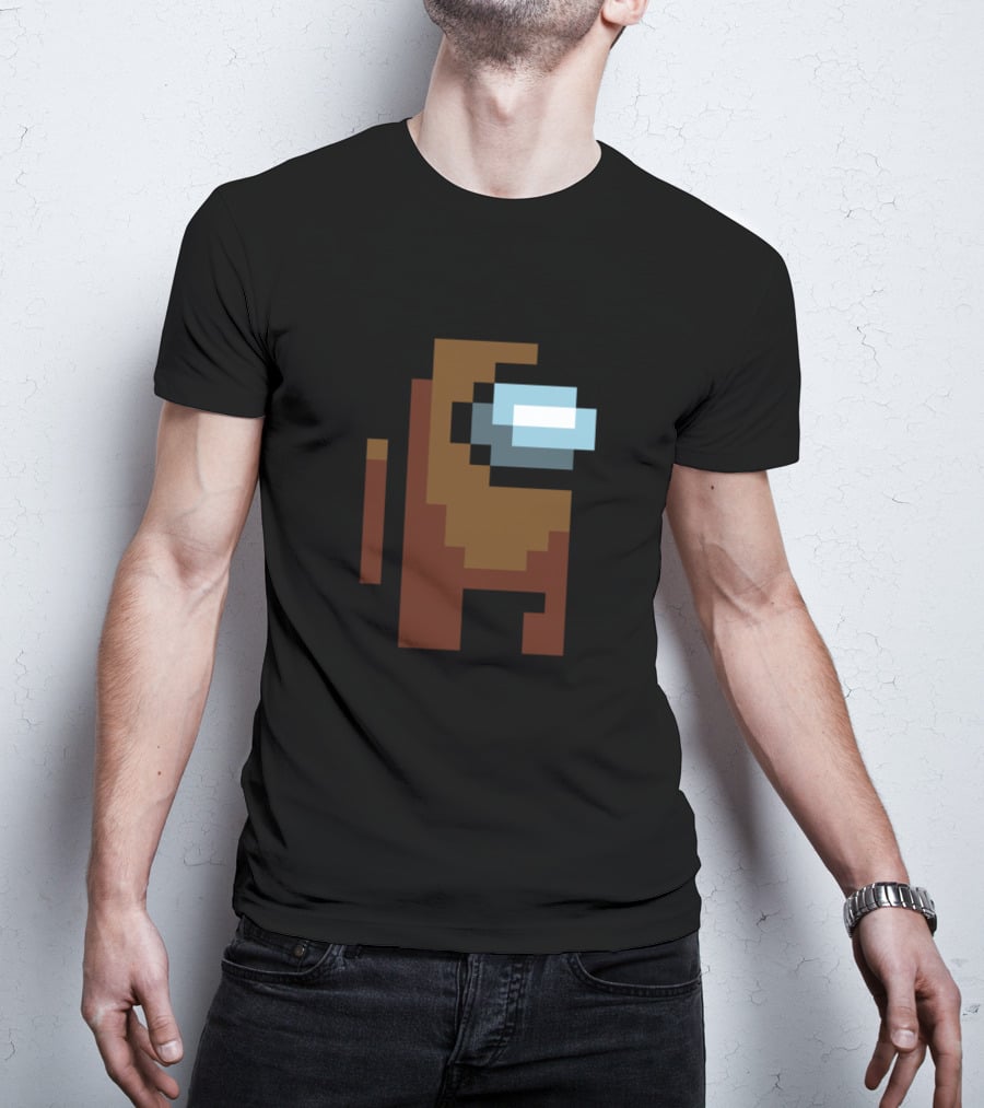 Among Us Crewmate Brown Pixel Character T-Shirt