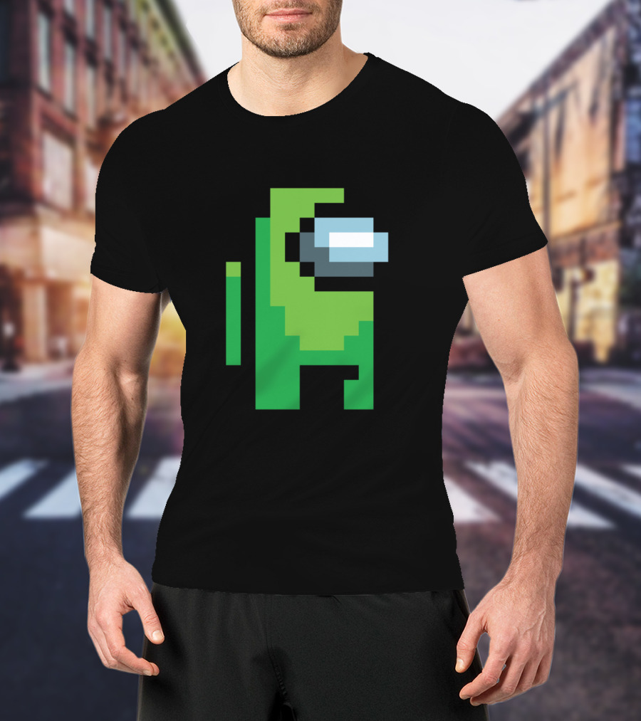 Among Us Lime Crewmate Character Pixel T-Shirt