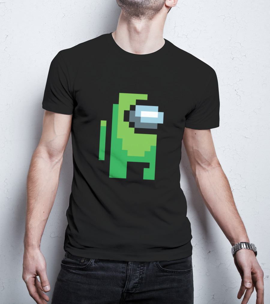 Among Us Lime Crewmate Character Pixel T-Shirt