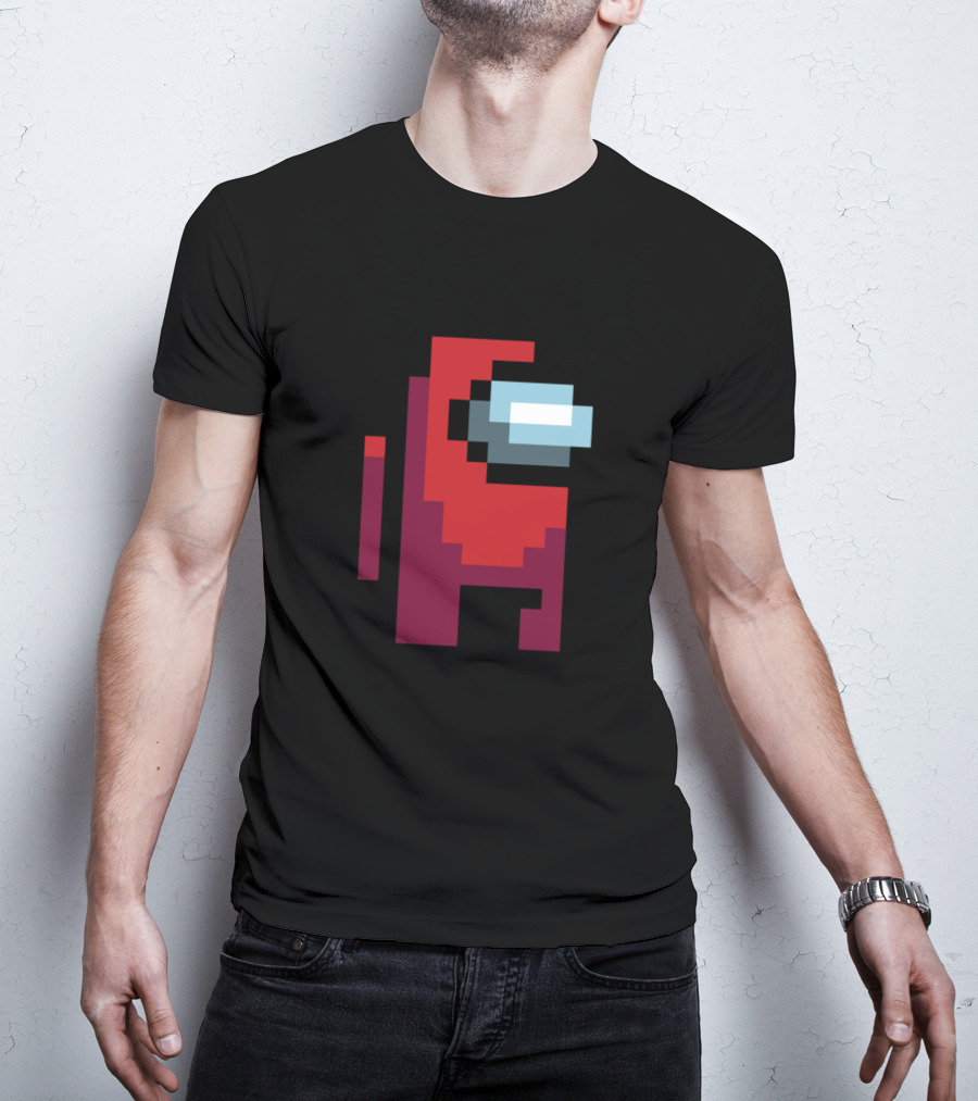 Among Us Red Crewmate Pixel T-Shirt