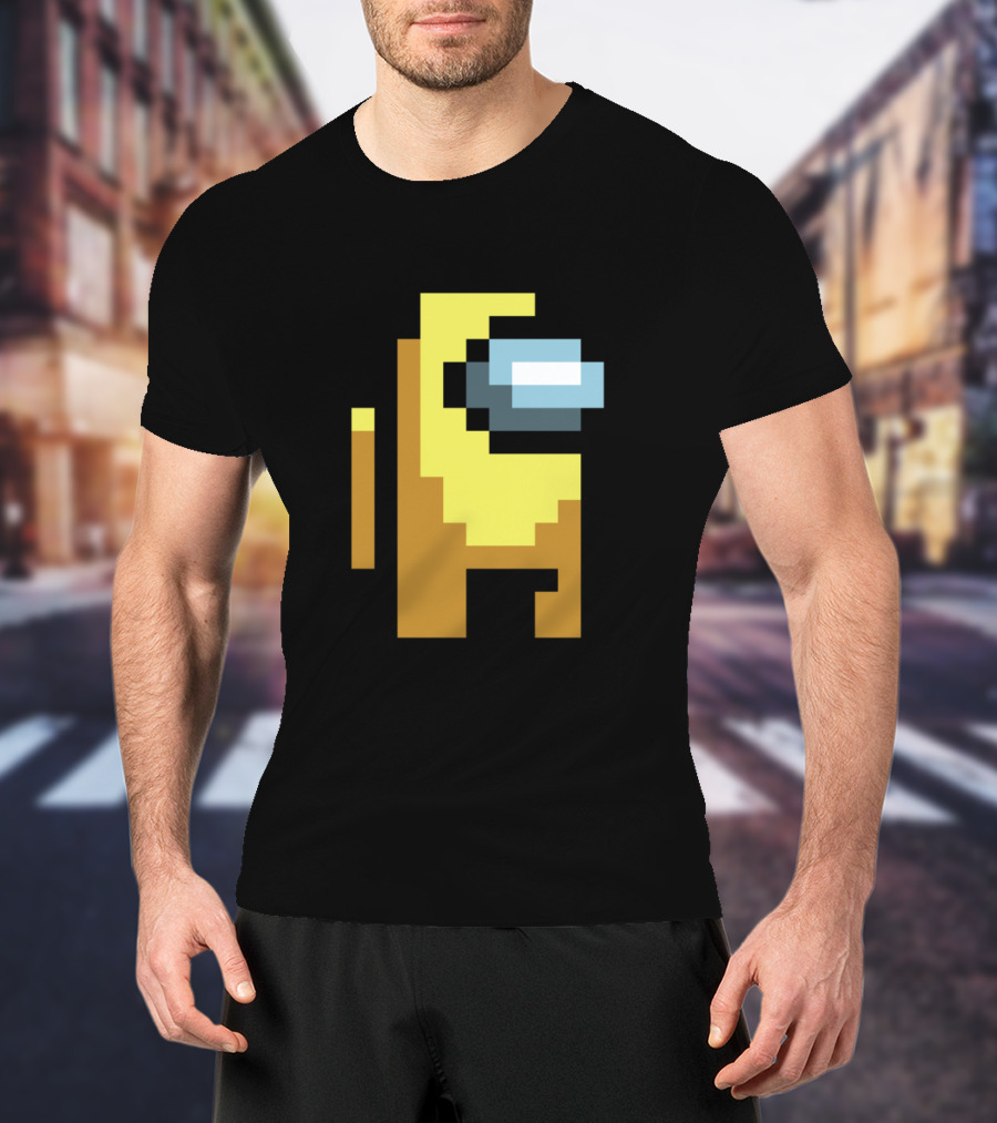 Among Us Yellow Character Pixel Art Crewmate T-Shirt
