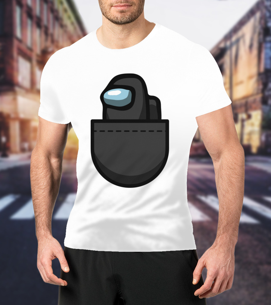 Black Crewmate Among Us Pocket T-Shirt