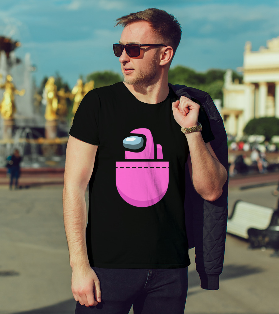 Among Us Pink Crewmate Pocket T-Shirt