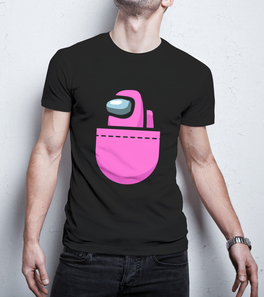 Among Us Pink Crewmate Pocket T-Shirt