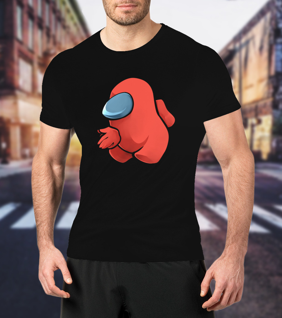 Sus Red Crewmate Character With Hand Gesture T-Shirt