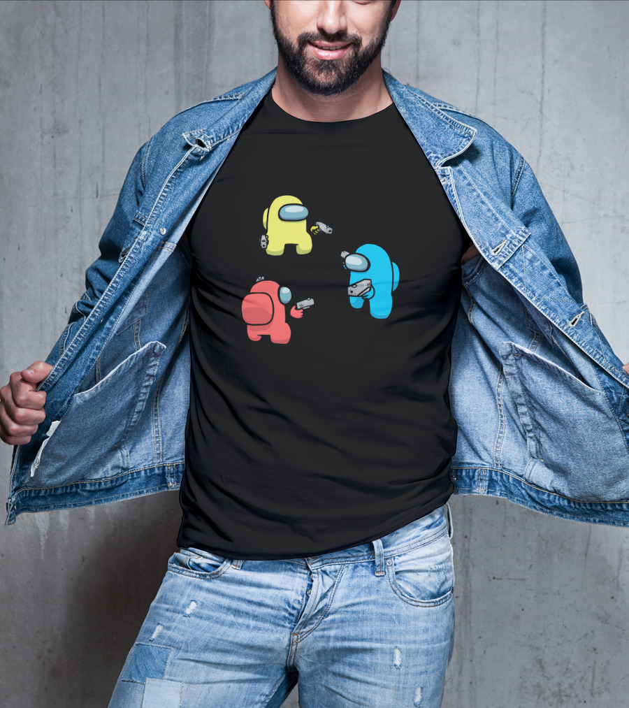 Among Us Parody You Can't Trust Anyone Crewmates Mexican Standoff T-Shirt