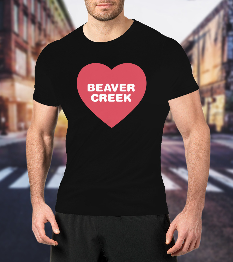 Beaver Creek Red Heart Bold Font T-Shirt