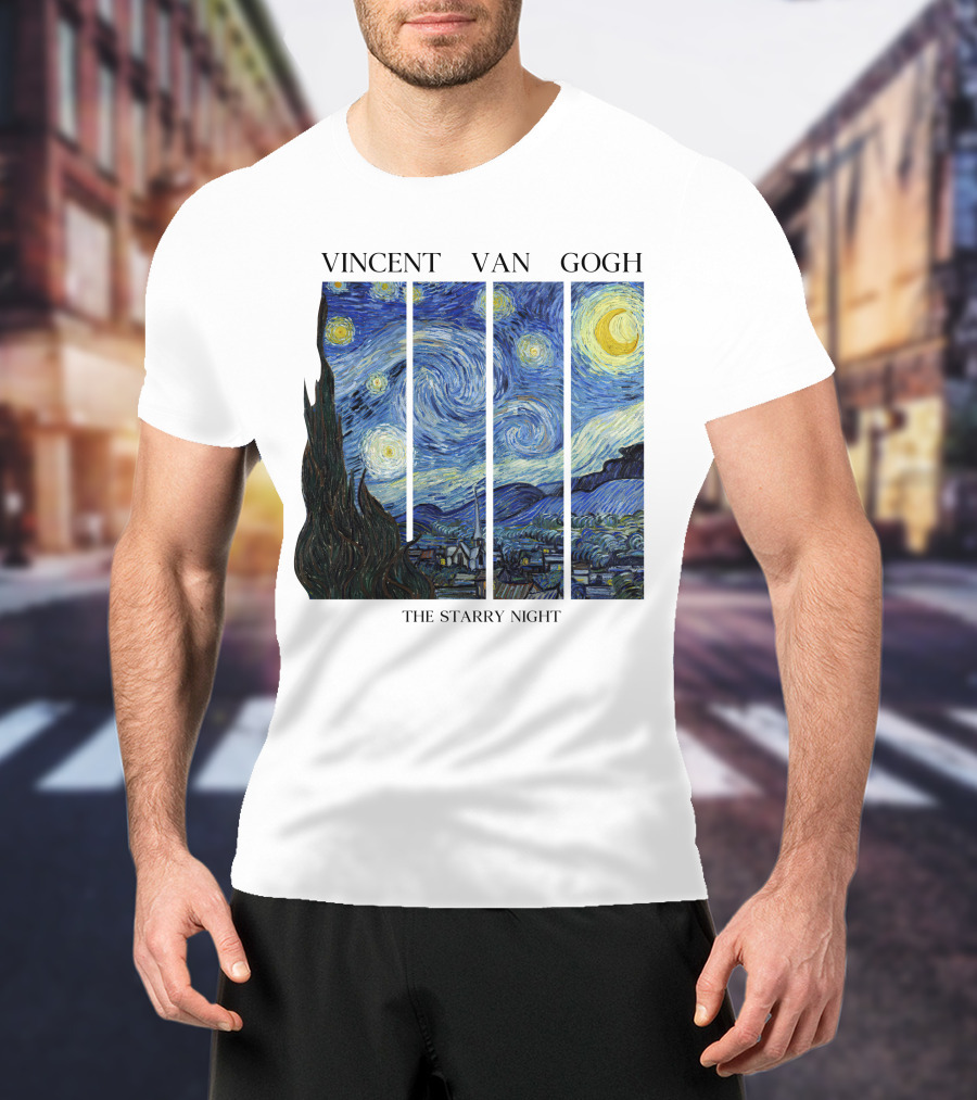 Vincent Van Gogh The Starry Night Quadrant Series T-Shirt