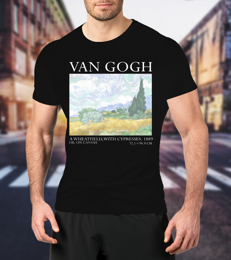 Van Gogh Wheatfield With Cypresses 1889 Oil On Canvas 72.1 X 90.9 Cm T-Shirt
