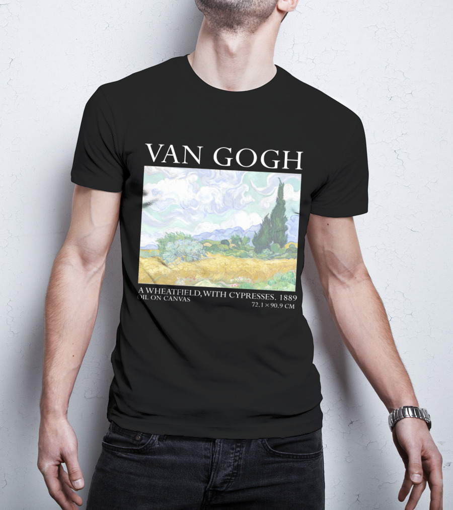 Van Gogh Wheatfield With Cypresses 1889 Oil On Canvas 72.1 X 90.9 Cm T-Shirt