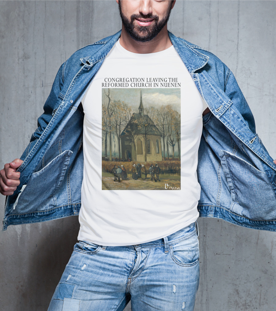 Congregation Leaving The Reformed Church In Nuenen Vincent Van Gogh Painting T-Shirt