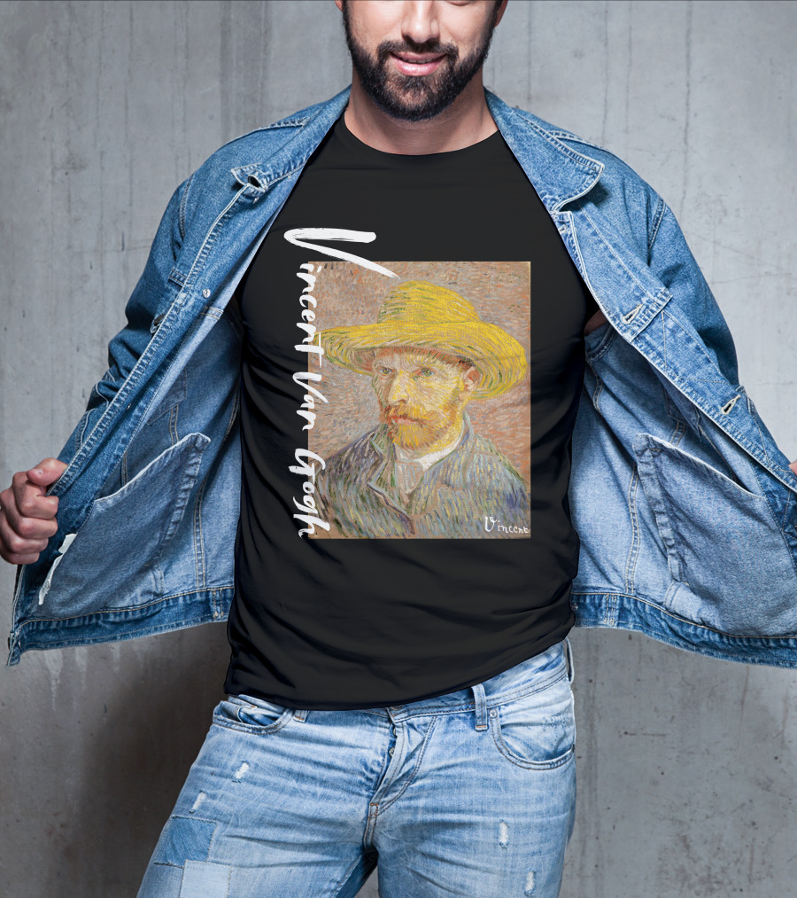 Vincent Van Gogh Self Portrait With Straw Hat Vincent T-Shirt