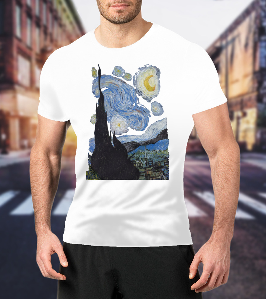 Starry Night Vincent Van Gogh Painting Swirls And Sky T-Shirt