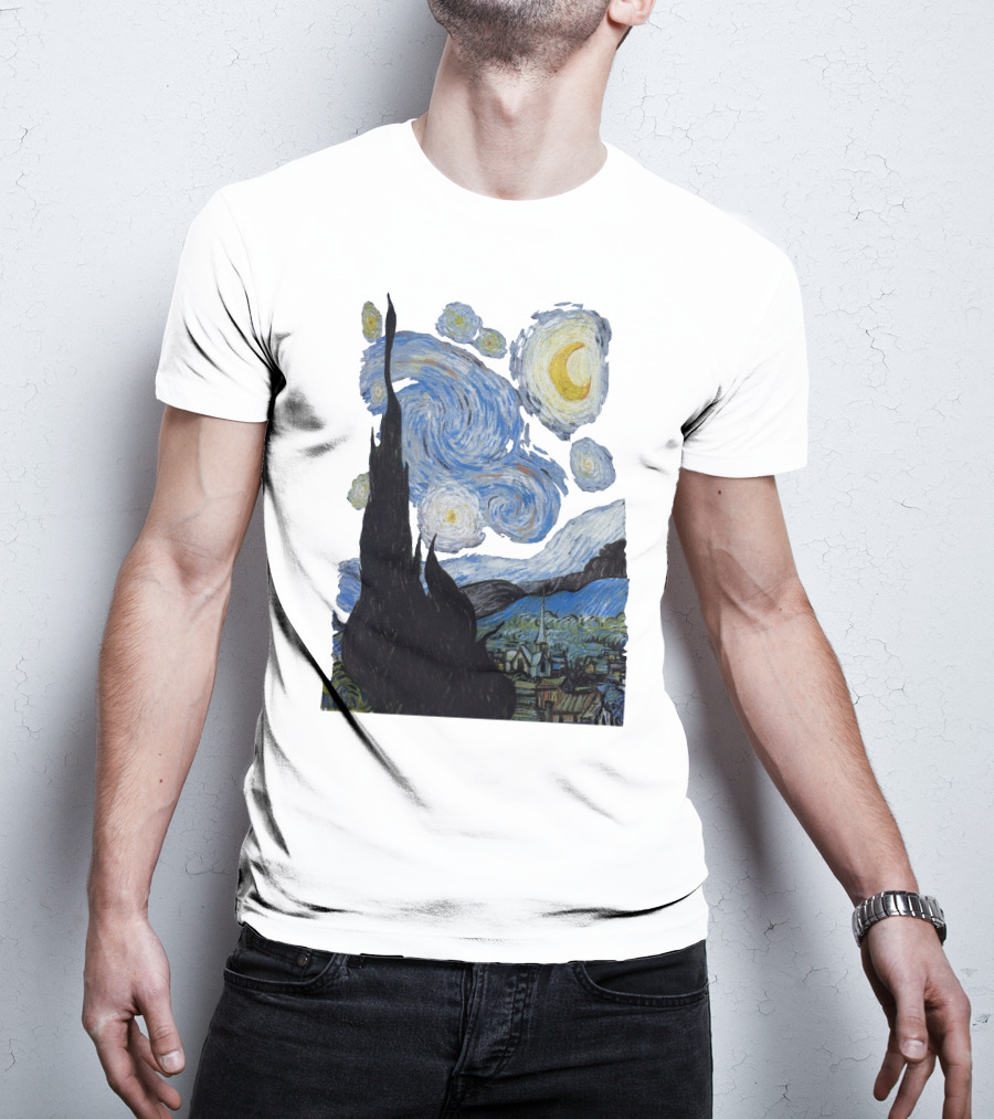 Starry Night Vincent Van Gogh Painting Swirls And Sky T-Shirt