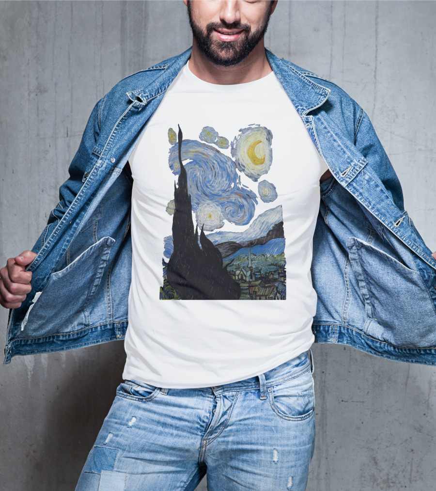 Starry Night Vincent Van Gogh Painting Swirls And Sky T-Shirt