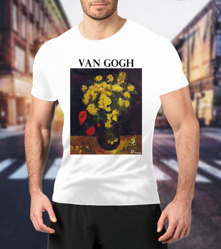 Van Gogh Flowers Red And Yellow Bouquet Vincent T-Shirt