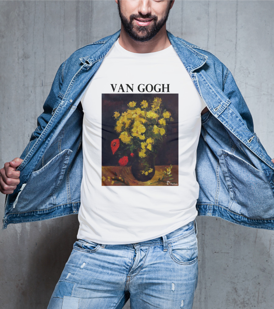Van Gogh Flowers Red And Yellow Bouquet Vincent T-Shirt