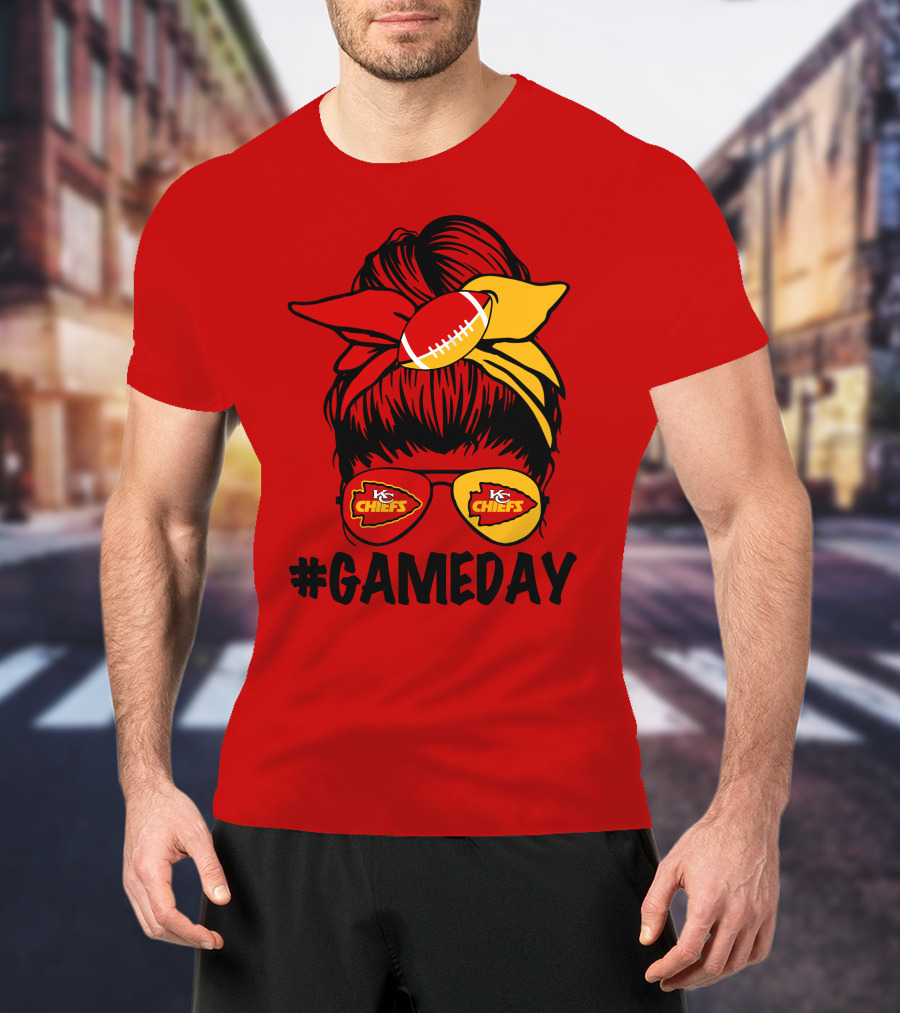 Kansas City Chiefs Game Day Eyewear And Headscarf Style Football Fan Accessory T-Shirt