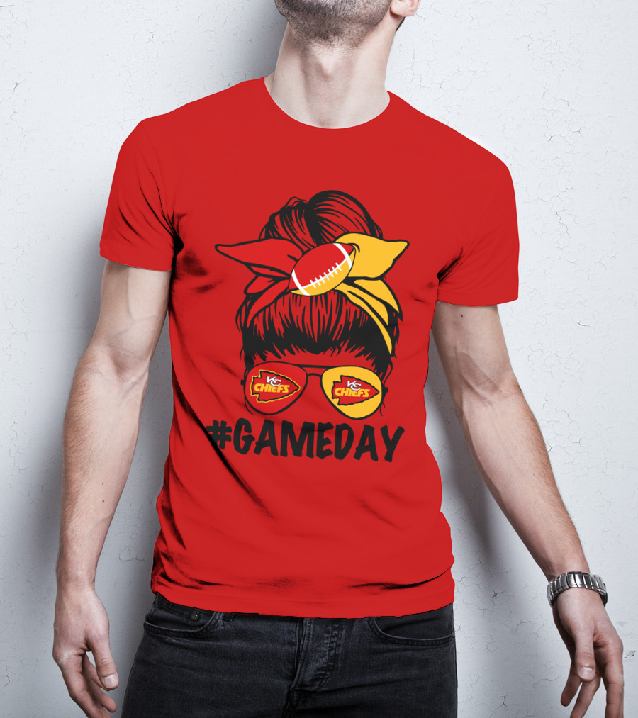 Kansas City Chiefs Game Day Eyewear And Headscarf Style Football Fan Accessory T-Shirt