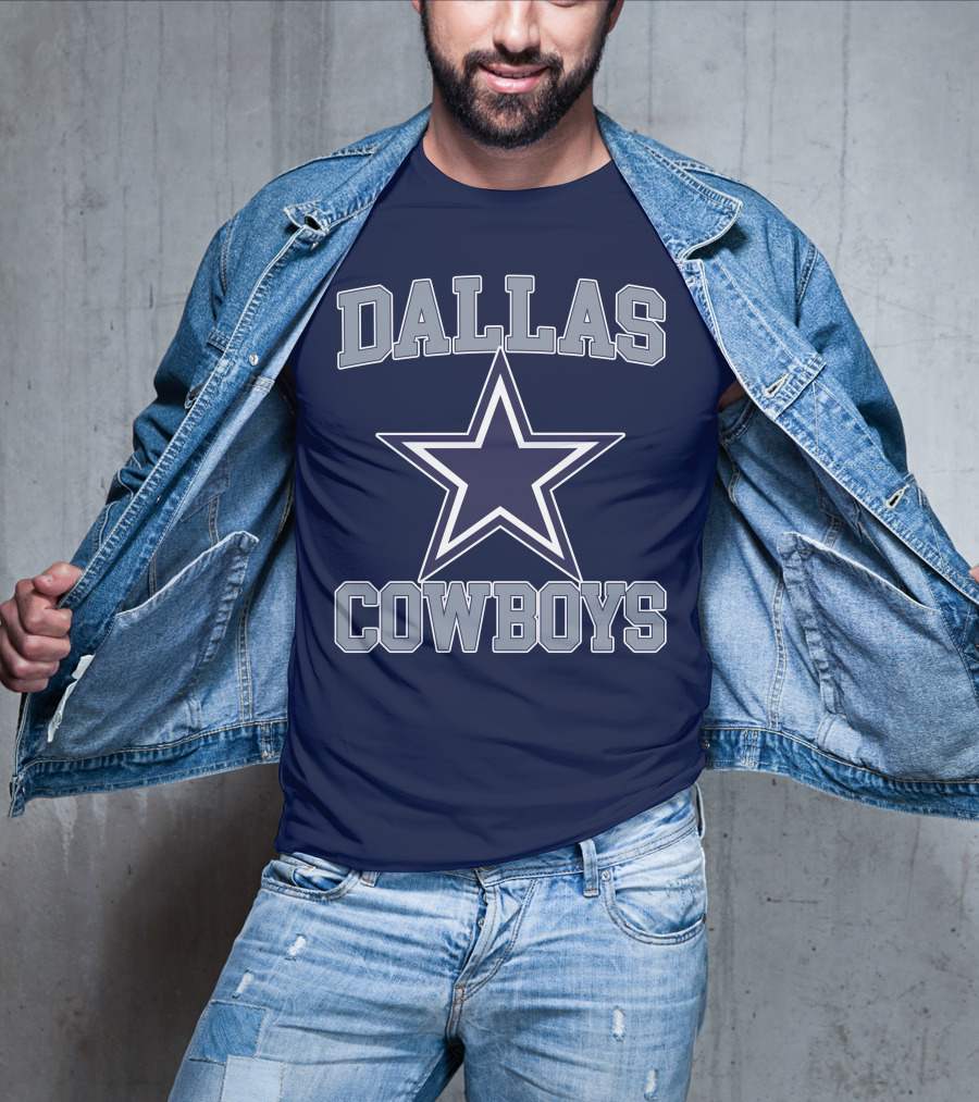 Dallas Cowboys Star Logo Gray Background T-Shirt