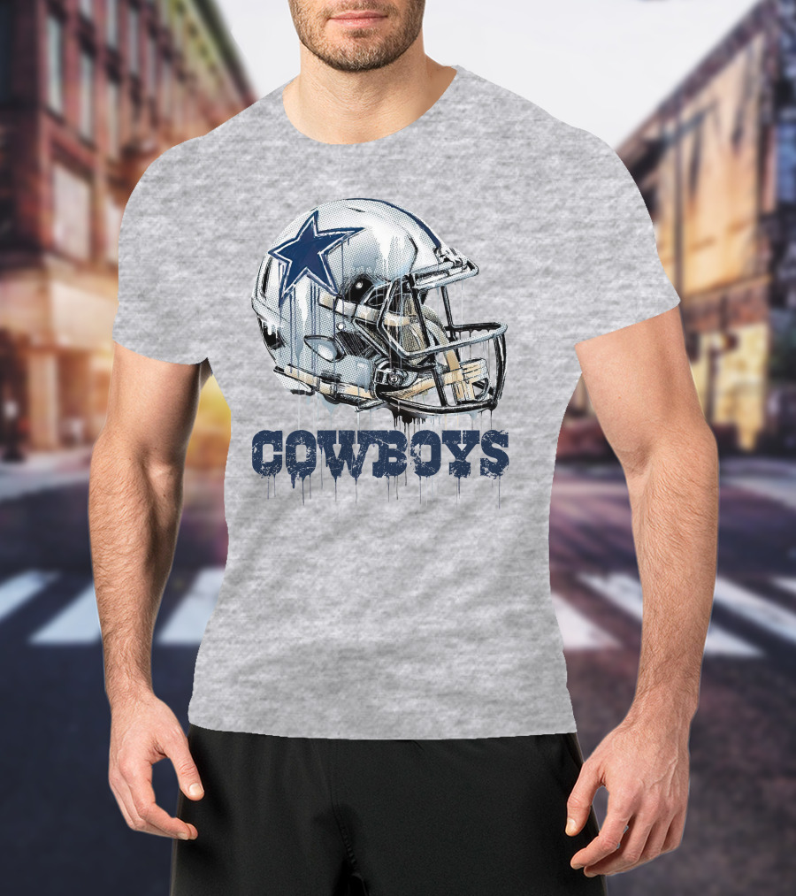 Cowboys Helmet Dripping Star T-Shirt