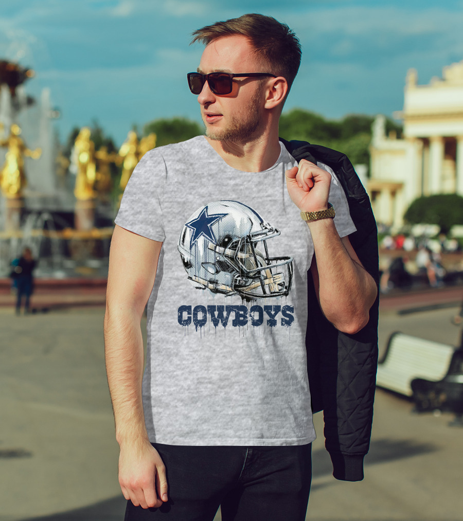 Cowboys Helmet Dripping Star T-Shirt