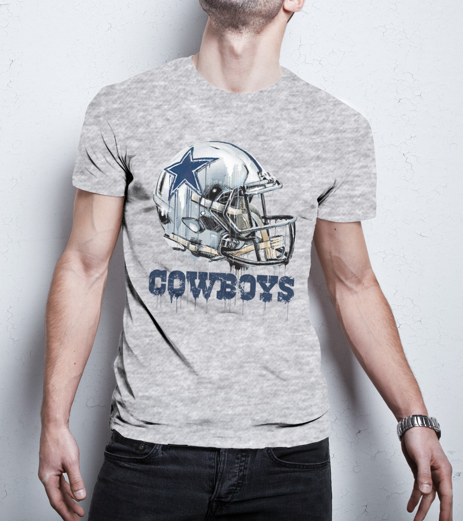 Cowboys Helmet Dripping Star T-Shirt