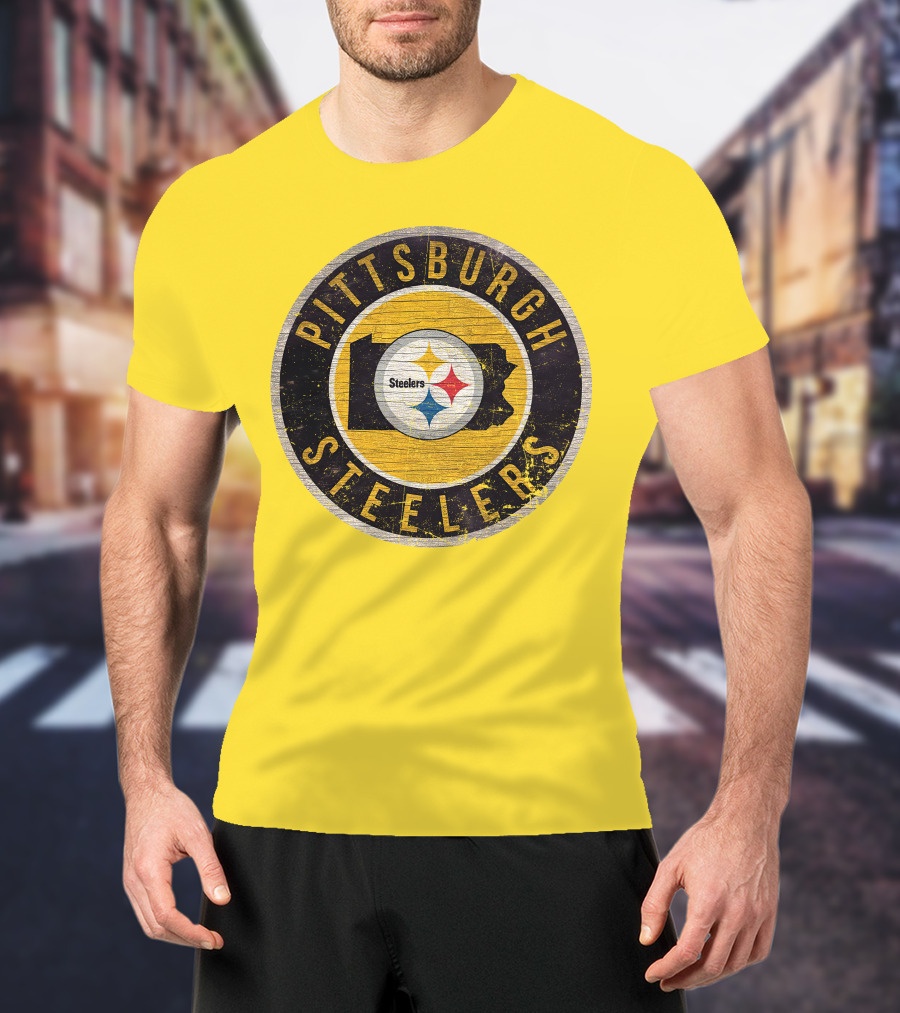 Pittsburgh Steelers Pennsylvania State Logo Circle T-Shirt