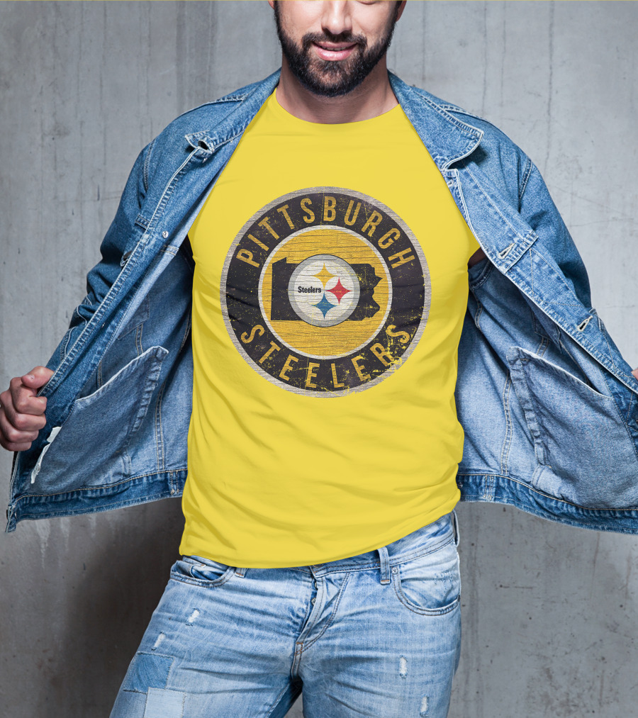 Pittsburgh Steelers Pennsylvania State Logo Circle T-Shirt