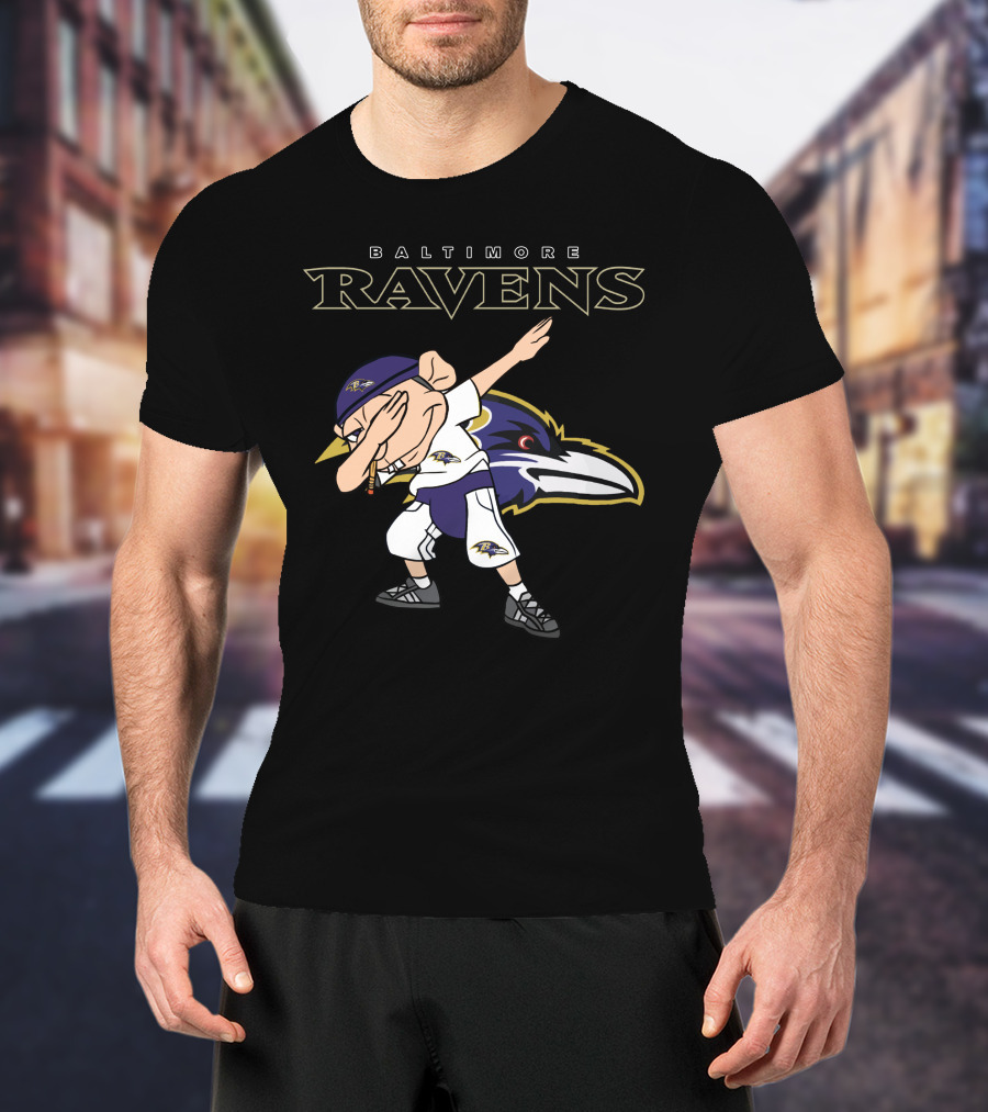 Baltimore Ravens Mascot Dabbing Football Fan Gear T-Shirt