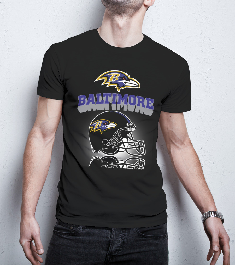 Baltimore Ravens Football Helmet Logo Ravens Head T-Shirt