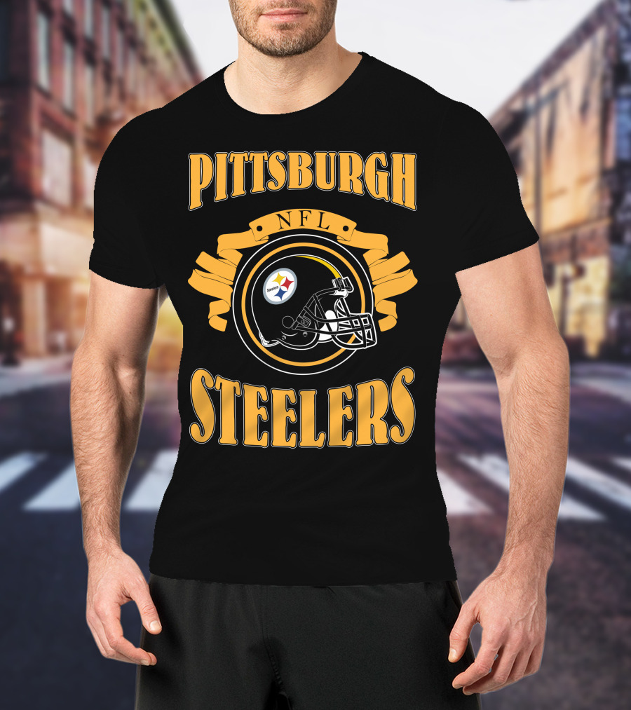 Pittsburgh Steelers NFL Logo Helmet T-Shirt