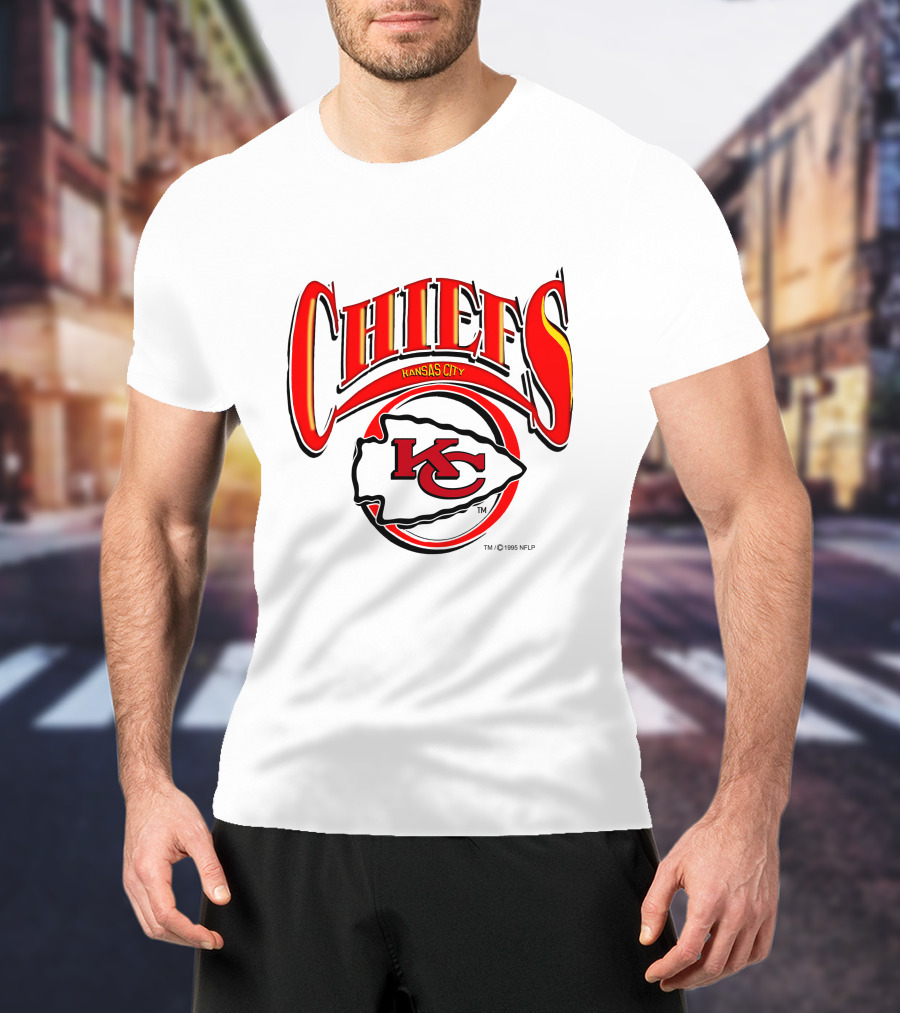 Kansas City Chiefs Logo Red Yellow Design 1996 NFLP T-Shirt