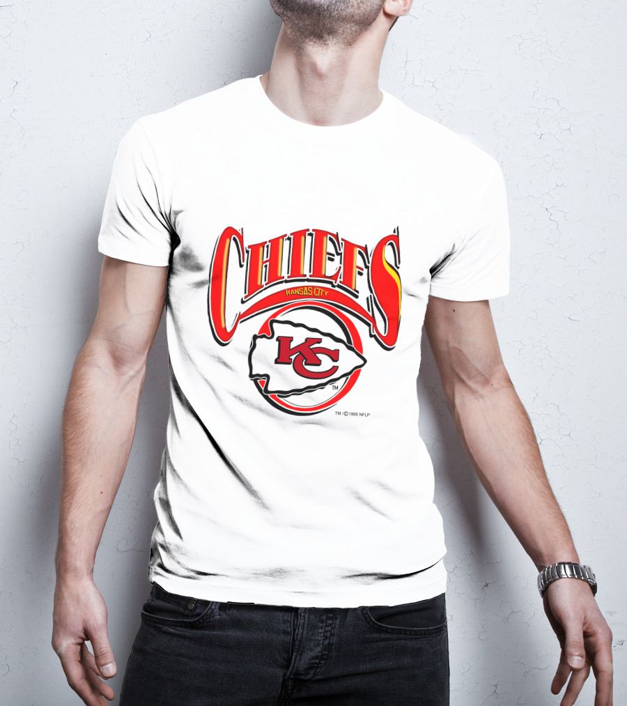 Kansas City Chiefs Logo Red Yellow Design 1996 NFLP T-Shirt